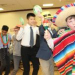 kids dancing in conga line at Bar Mitzvah