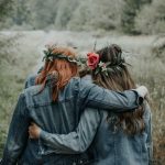 bridesmaids in denim jackets