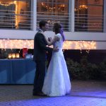 bride and groom dancing at wedding in grand beach michigan