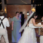 Bride and groom on the dance floor at Morton Arboretum