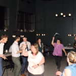 People on the dance floor at The Lytle Auditorium with music by the best Chicagoland DJ, Paul Michaels Events